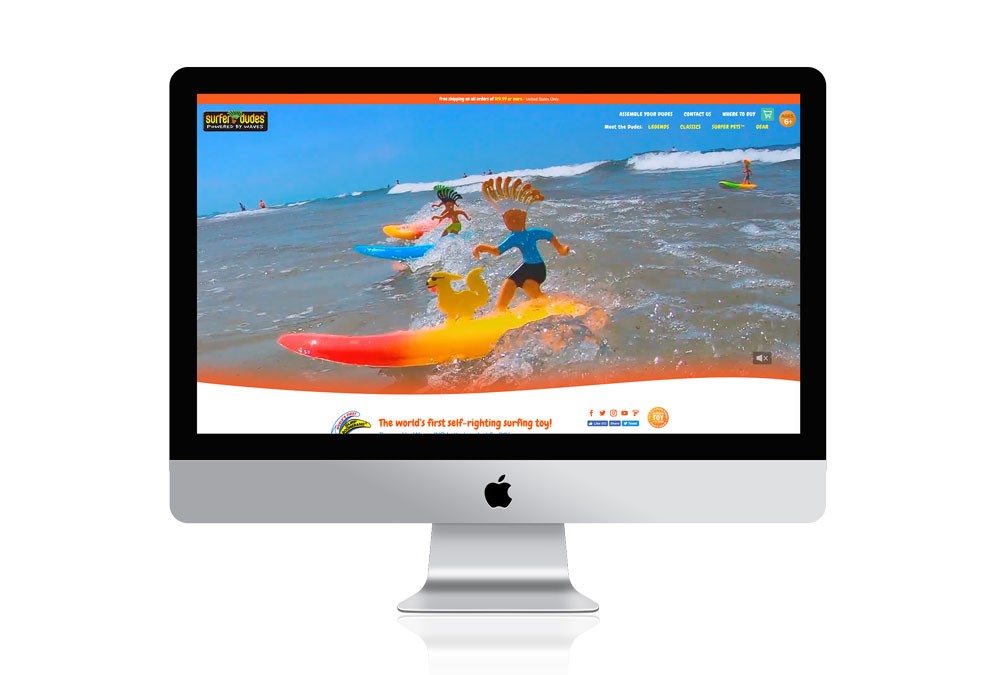 Surfer Dudes Website Hero Section